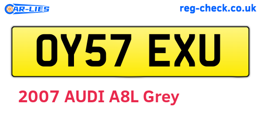 OY57EXU are the vehicle registration plates.