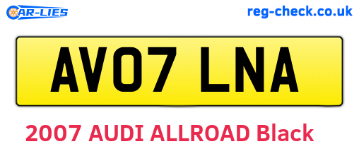 AV07LNA are the vehicle registration plates.