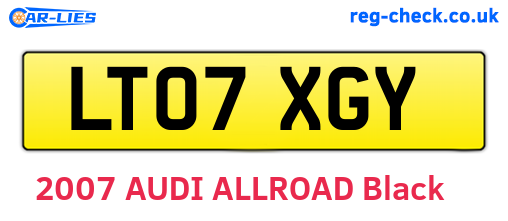 LT07XGY are the vehicle registration plates.