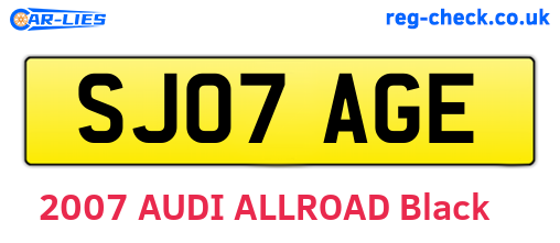 SJ07AGE are the vehicle registration plates.