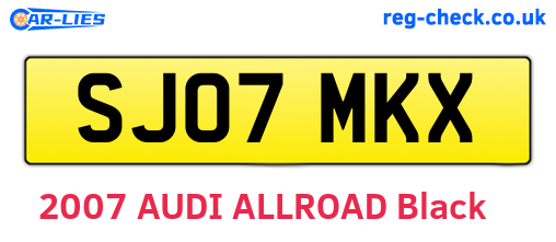 SJ07MKX are the vehicle registration plates.