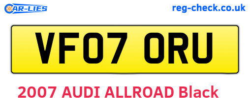 VF07ORU are the vehicle registration plates.