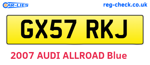 GX57RKJ are the vehicle registration plates.