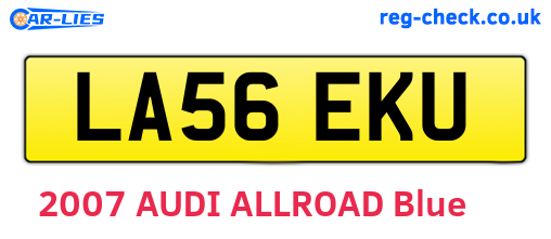 LA56EKU are the vehicle registration plates.