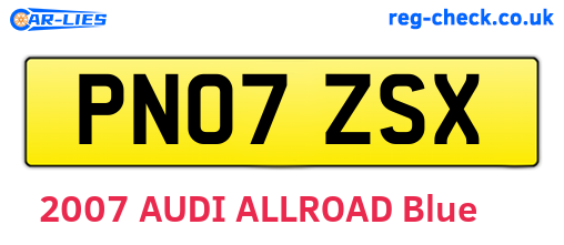 PN07ZSX are the vehicle registration plates.