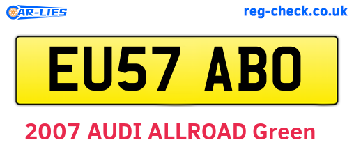 EU57ABO are the vehicle registration plates.