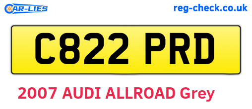 C822PRD are the vehicle registration plates.