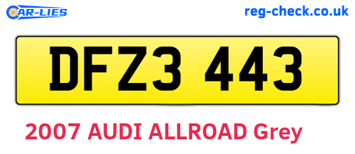 DFZ3443 are the vehicle registration plates.