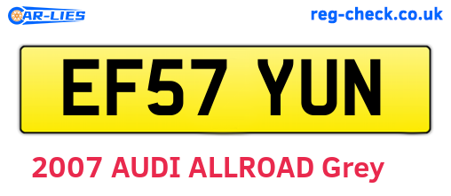 EF57YUN are the vehicle registration plates.