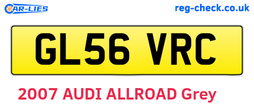 GL56VRC are the vehicle registration plates.