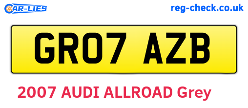 GR07AZB are the vehicle registration plates.