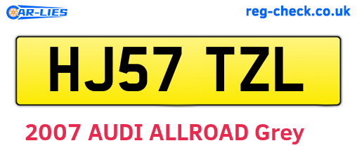HJ57TZL are the vehicle registration plates.