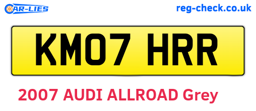 KM07HRR are the vehicle registration plates.