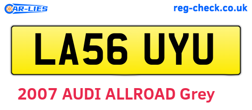 LA56UYU are the vehicle registration plates.