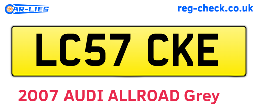 LC57CKE are the vehicle registration plates.