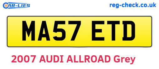 MA57ETD are the vehicle registration plates.