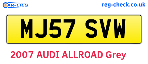 MJ57SVW are the vehicle registration plates.