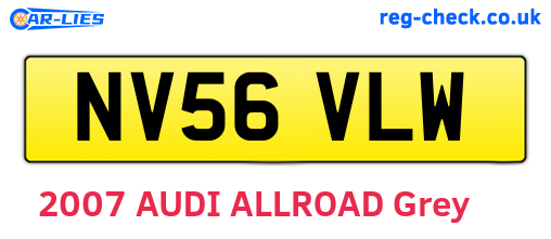 NV56VLW are the vehicle registration plates.