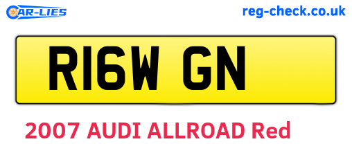R16WGN are the vehicle registration plates.