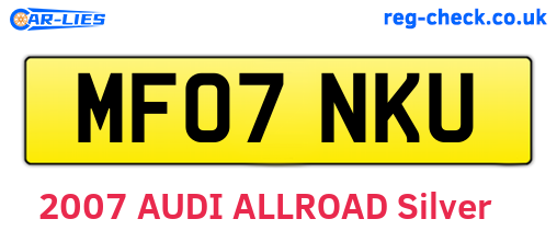 MF07NKU are the vehicle registration plates.