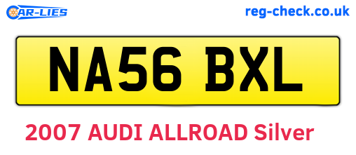 NA56BXL are the vehicle registration plates.