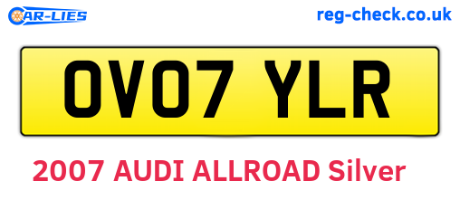 OV07YLR are the vehicle registration plates.