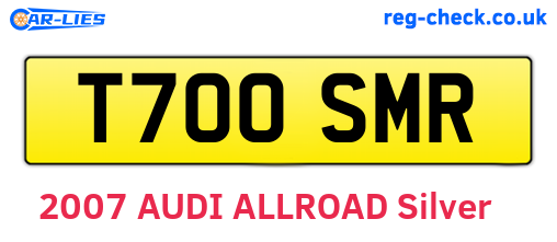 T700SMR are the vehicle registration plates.