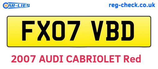 FX07VBD are the vehicle registration plates.