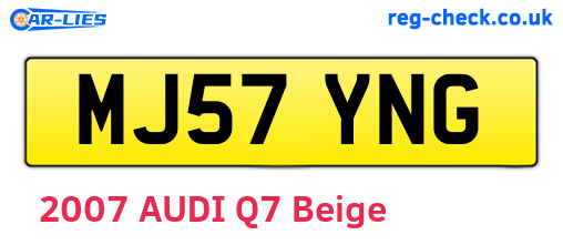MJ57YNG are the vehicle registration plates.