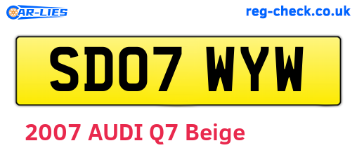 SD07WYW are the vehicle registration plates.