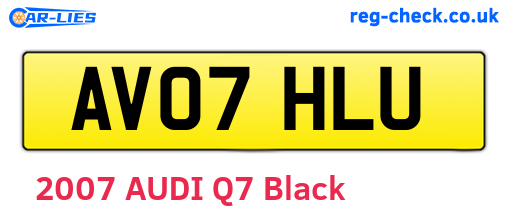 AV07HLU are the vehicle registration plates.