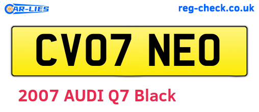 CV07NEO are the vehicle registration plates.