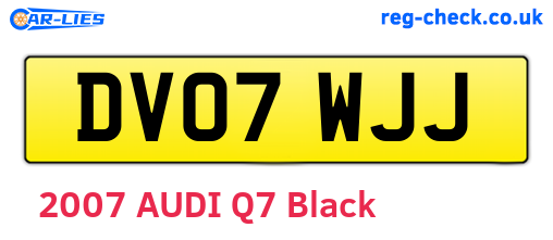 DV07WJJ are the vehicle registration plates.