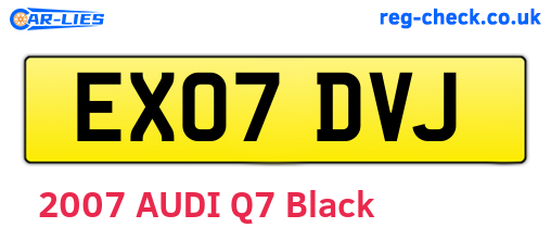 EX07DVJ are the vehicle registration plates.