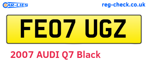 FE07UGZ are the vehicle registration plates.