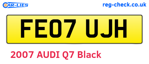 FE07UJH are the vehicle registration plates.
