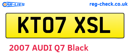 KT07XSL are the vehicle registration plates.