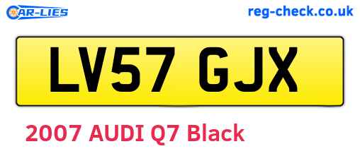 LV57GJX are the vehicle registration plates.