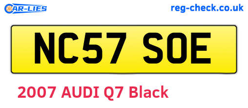NC57SOE are the vehicle registration plates.