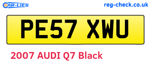 PE57XWU are the vehicle registration plates.