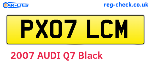 PX07LCM are the vehicle registration plates.