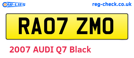RA07ZMO are the vehicle registration plates.