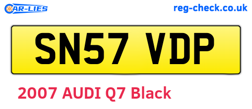 SN57VDP are the vehicle registration plates.