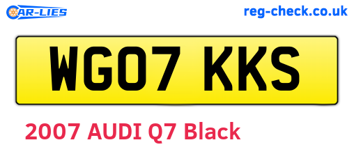 WG07KKS are the vehicle registration plates.