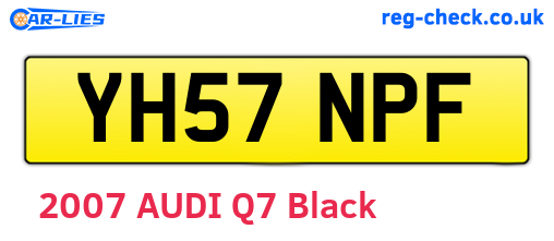 YH57NPF are the vehicle registration plates.