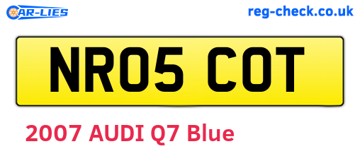 NR05COT are the vehicle registration plates.