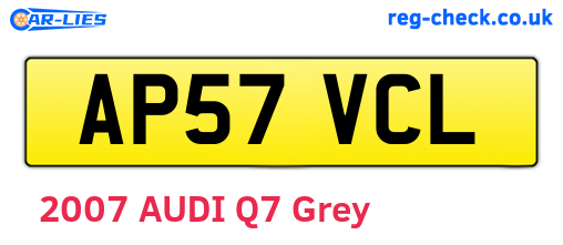 AP57VCL are the vehicle registration plates.