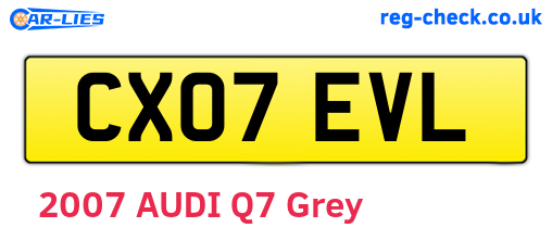 CX07EVL are the vehicle registration plates.