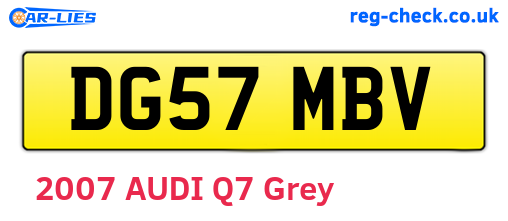 DG57MBV are the vehicle registration plates.