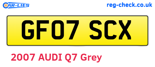 GF07SCX are the vehicle registration plates.